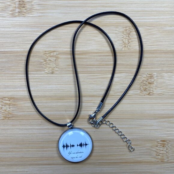 Life's An Adventure, Enjoy The Ride Soundwave Cabochon Necklace - Picture 3 of 3